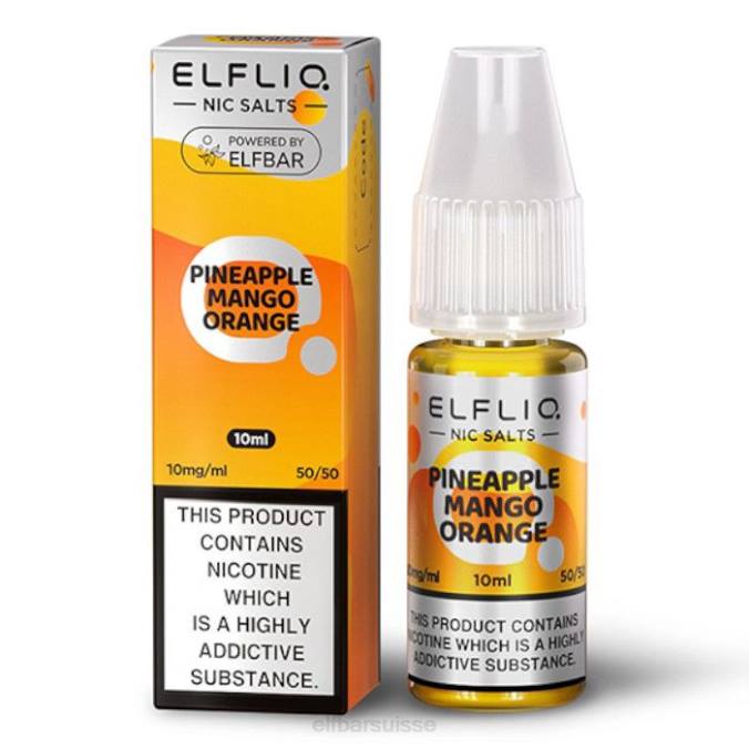 elfbar elfliq sels de nic - ananas mangue orange - 10ml-10 mg/ml FN40173