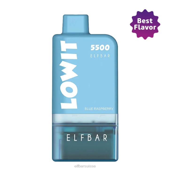 ELFBAR kit dosettes préremplies lowit 5500 2%nic framboise bleue framboise bleue + batterie bleue H268134