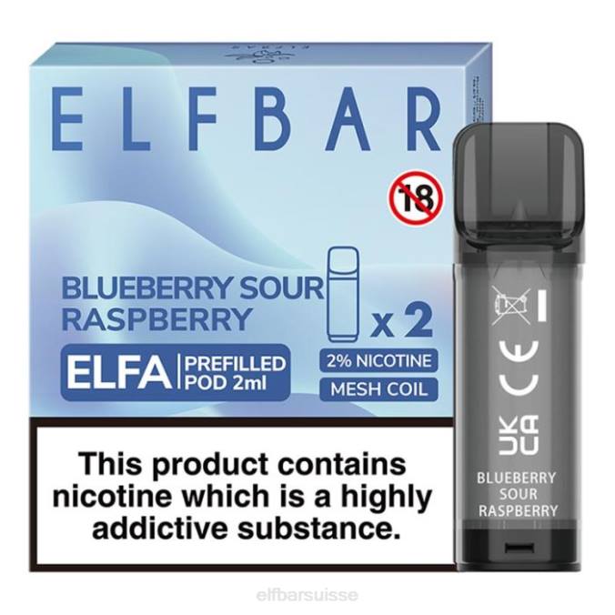 elfbar elfa dosette préremplie - 2 ml - 20 mg (paquet de 2) FN40107 fraise-kiwi