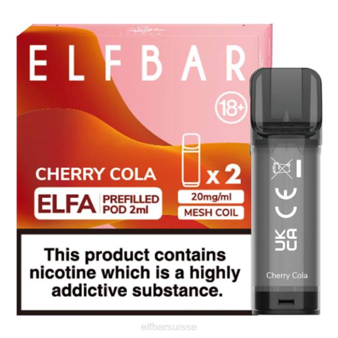 elfbar elfa dosette préremplie - 2 ml - 20 mg (paquet de 2) FN40113 cola aux cerises