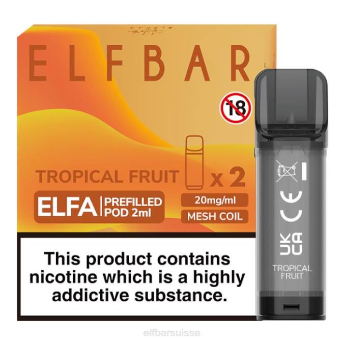 elfbar elfa dosette préremplie - 2 ml - 20 mg (paquet de 2) FN40120 Fruit exotique