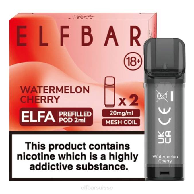 elfbar elfa dosette préremplie - 2 ml - 20 mg (paquet de 2) FN40121 cerise pastèque