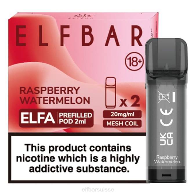 elfbar elfa dosette préremplie - 2 ml - 20 mg (paquet de 2) FN40122 pastèque framboise