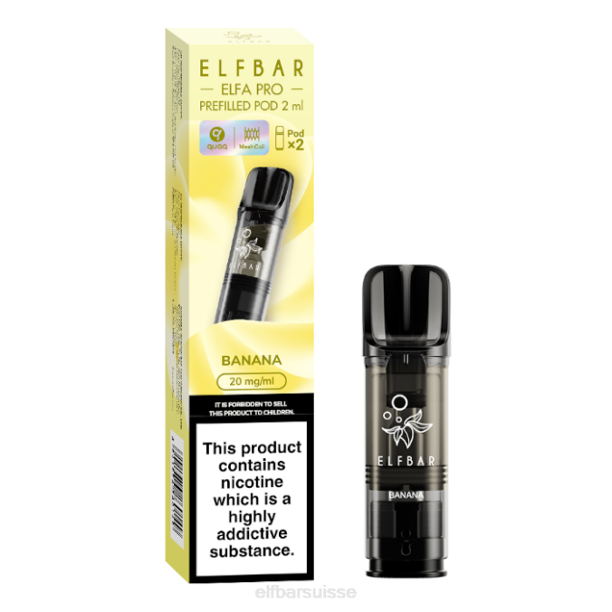 elfbar elfa pro dosettes préremplies - 20 mg - 2pk FN4078 banane