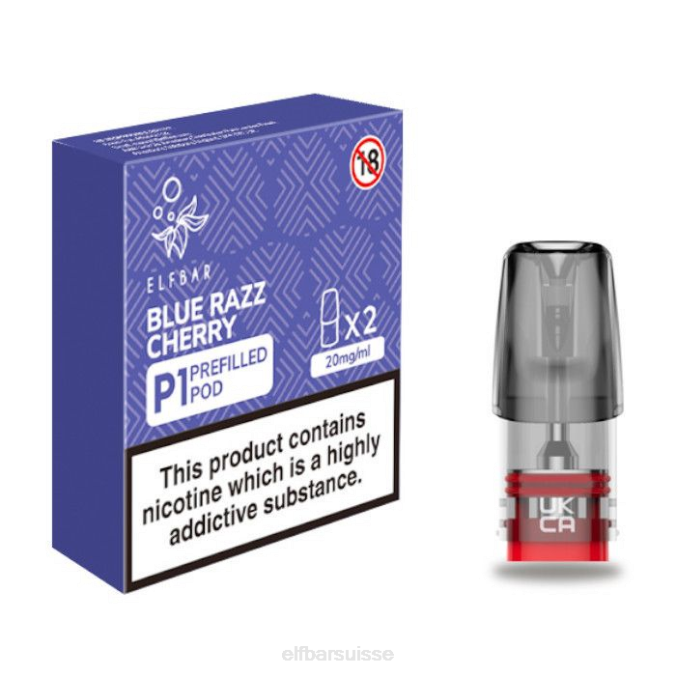 elfbar mate 500 p1 gousses préremplies - 20 mg (paquet de 2) cerise bleue razz FN40165