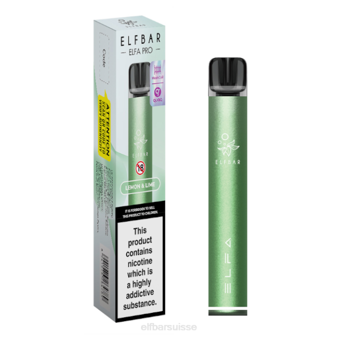 kit pod elfbar elfa pro - rechargeable FN4076 Gousse préremplie vert crépuscule + citron et citron vert