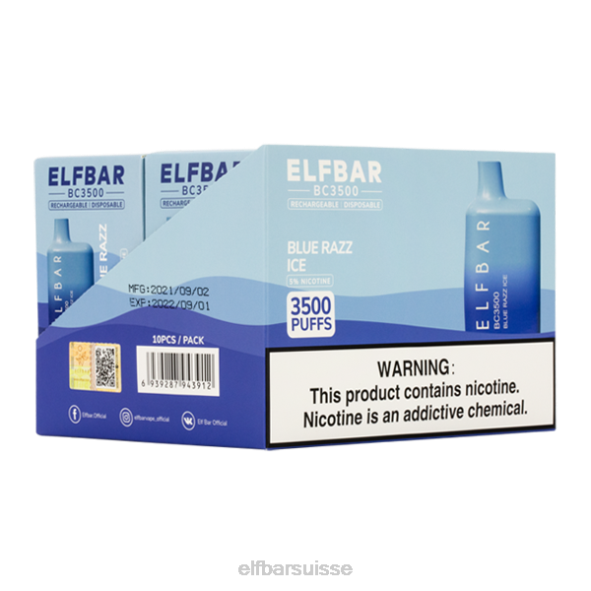 ELFBAR Blue Razz Ice 3500 consommateur - unique - 50 mg 8B4855