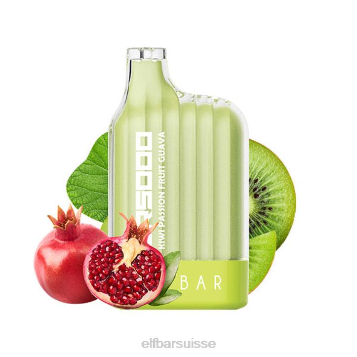 ELFBAR cr5000 vape jetable 5000 bouffées kiwi fruit de la passion goyave H26831