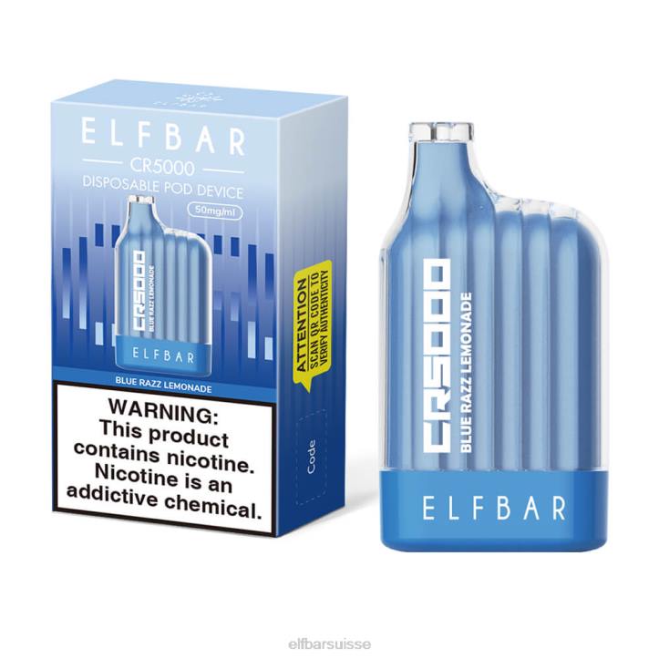 ELFBAR meilleure saveur vape jetable cr5000 bleu razz limonade bleue H26819