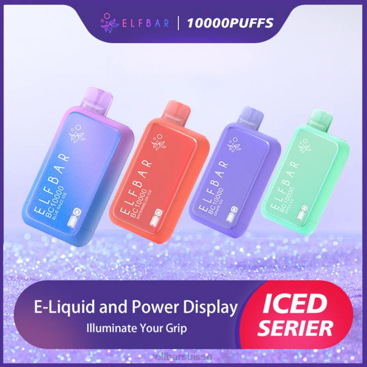 ELFBAR meilleure saveur vape jetable série bc10000 ice glace bleue H2681