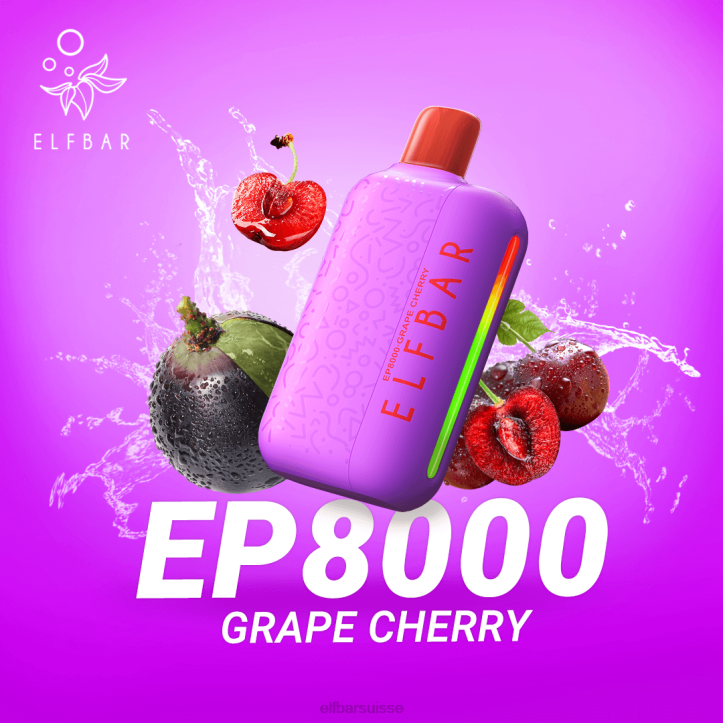 ELFBAR vape jetable nouvelles bouffées ep8000 limonade cerise-pêche H26858