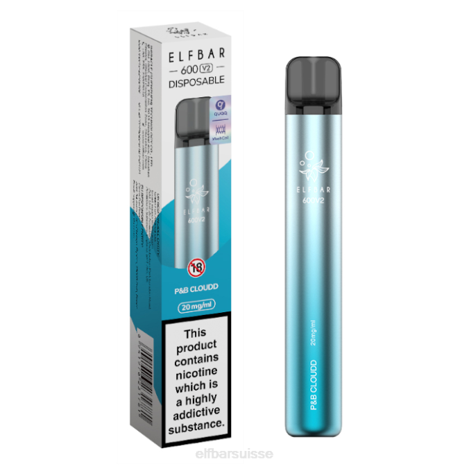 Vape jetable elfbar 600v2 - 20 mg FN4025 nuage p&b