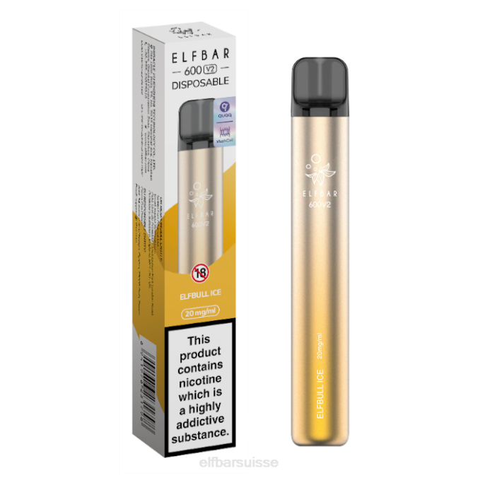 Vape jetable elfbar 600v2 - 20 mg FN4028 glace elfturbo